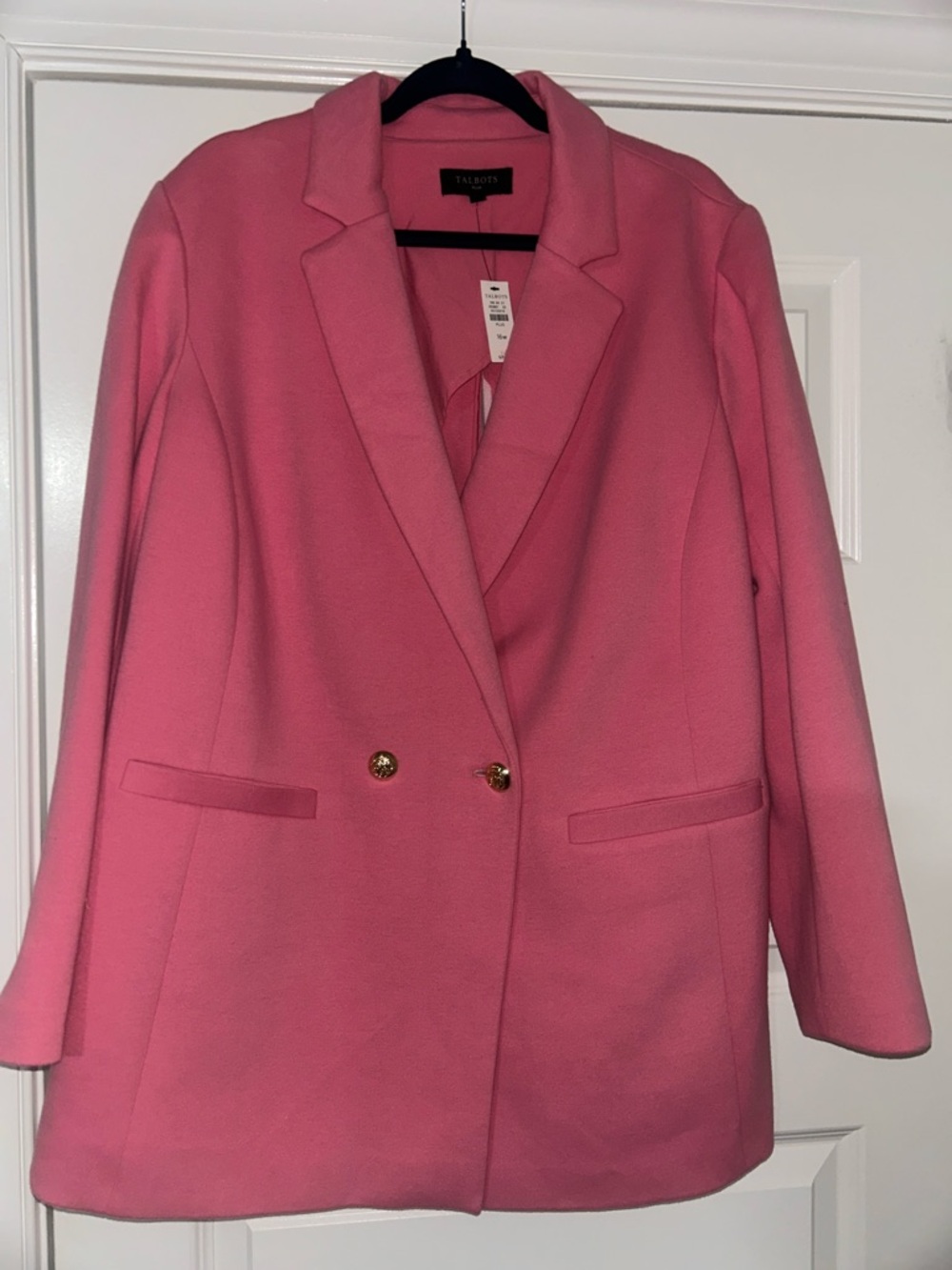 Talbots Rose Pink Double-Breasted Blazer Jacket